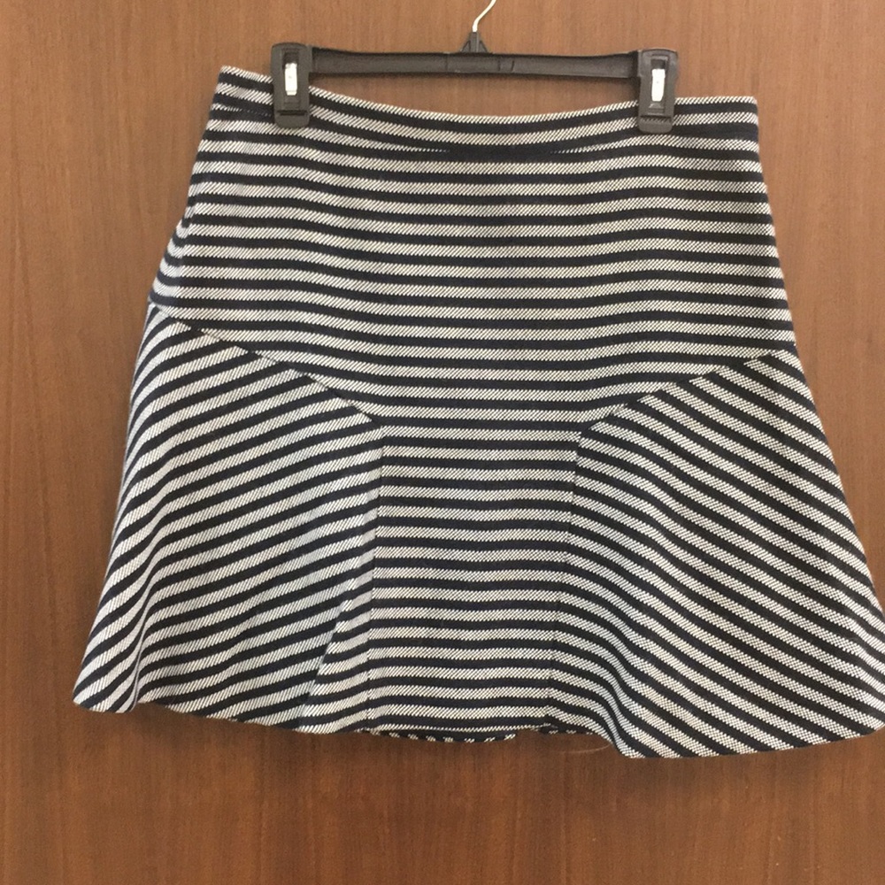 J Crew Navy/white fit and flare skirt